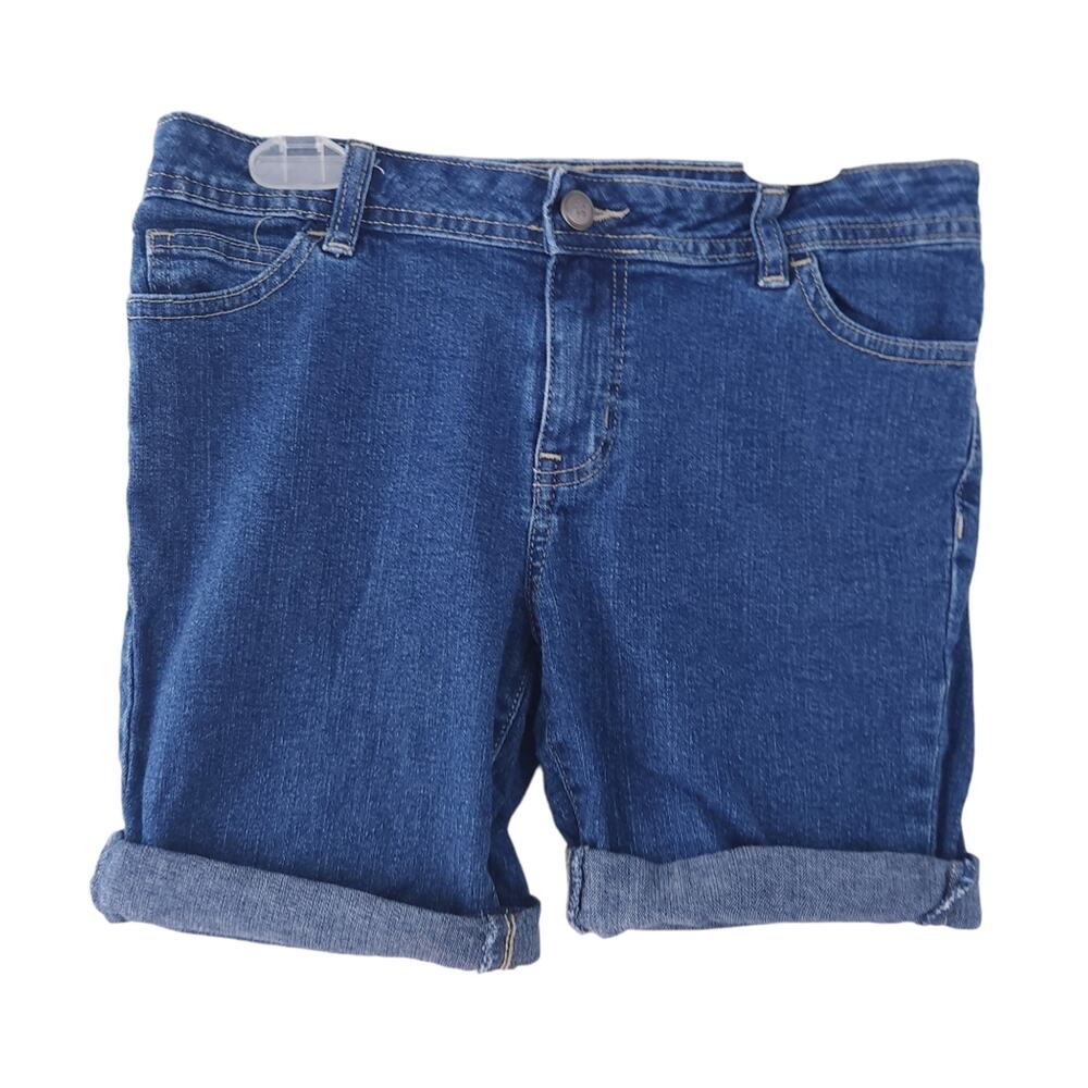 Girls Jean Shorts Longer Length Size 12 Denim Blue Faded Glory, 5" Inseam